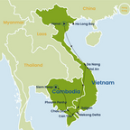 Vietnam Cambodia Tour Map Hanoi to Siem Reap 01