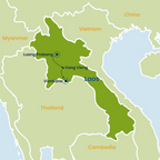 Laos Tour Map Luang Prabang to Vientiane 01