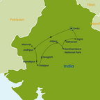 India Tour Map from to Delhi 01